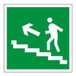фото Знак эвакуационный "Направление к эвакуационному выходу по лестнице НАЛЕВО вверх", квадрат