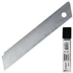 фото Лезвия для ножей STAFF эконом, комплект 10 шт., 18 мм, толщина лезвия 0,38 мм, в пластиковом пенале