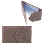 фото Визитница карманная FABULA "Astra" на 40 визитных карт, натуральная кожа, декоративное тиснение, какао