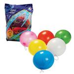 фото Шары воздушные 16" (41 см), комплект 25 шт., панч-болл (шар-игрушка с резинкой), 12 неоновых цветов, пакет