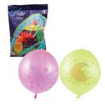 фото Шары воздушные 16" (41см), комплект 25 шт., панч-болл (шар-игрушка с резинкой), 12 неоновых цветов, 8 рисунков, пакет