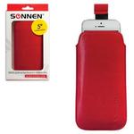 фото Чехол для телефона SONNEN, кожзаменитель, XL, 145x78x10 мм, универсальный, красный