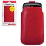 фото Чехол для телефона SONNEN, кожзаменитель, L, 135х72х10 мм, универсальный, красный