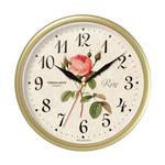 фото Часы настенные TROYKA 91971923, круг, с винтажным рисунком "Roze", бежевая рамка, 23х23х4 см