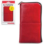 фото Сумочка для телефона SONNEN на молнии, кожзаменитель, 135x70x10 мм, универсальная, красная
