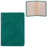 фото Обложка для паспорта FABULA "Abstraction", натуральная кожа, декоративное тиснение, зеленая