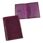 фото Обложка для паспорта BEFLER "Гипюр", натуральная кожа, тиснение, фиолетовая