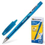 фото Ручка гелевая BRAUBERG "Income" (БРАУБЕРГ "Инком"), корпус тонированный синий, игольчатый пишущий узел 0,5 мм, синяя