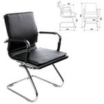 фото Кресло для приемных и переговорных CH-993-Low-V с низкой спинкой, экокожа, хром, черное
