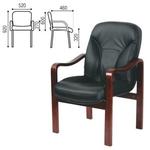 фото Кресло для приемных и переговорных СН-658/CH-422, кожа, черное