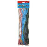 фото Проволока синельная для творчества "Пушистая", перья двухцветные фигурные, 40 штук, 30 см, ассорти
