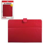 фото Чехол-обложка для планшетного ПК универсальный 10,1" SONNEN, кожзаменитель, 275x190x25 мм, красный