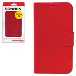 фото Чехол-обложка для телефона Samsung Galaxy S4 SONNEN, кожзаменитель, горизонтальный, красный
