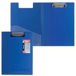 фото Папка-планшет ERICH KRAUSE "Megapolis", А4, с верхним прижимом и крышкой А4, пластик синий, 1,3 мм