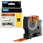 фото Картридж для принтеров этикеток DYMO Rhino, 19 мм х 5,5 м, лента виниловая, чёрный шрифт, оранжевая