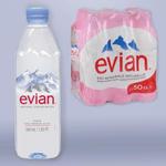 фото Вода негазированная минеральная EVIAN (Эвиан), 0,5 л, пластиковая бутылка