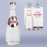 фото Вода негазированная минеральная EVIAN (Эвиан), 0,33 л, стеклянная бутылка